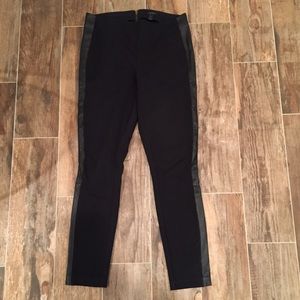 J. Crew Faux Leather Pixi Pants Tuxedo Skinny Work